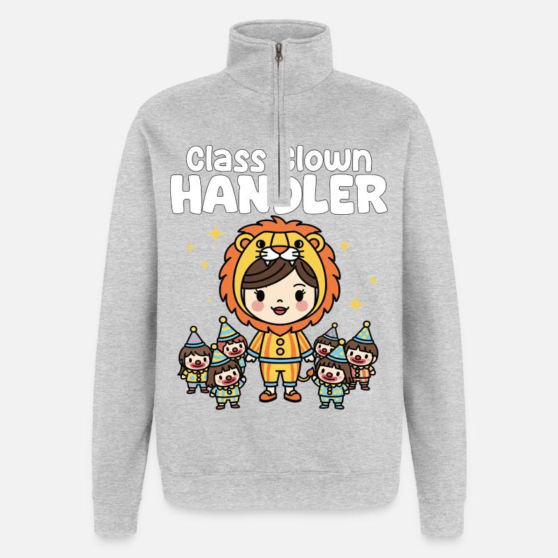 KLASSE CLOWN HANDLER - LEHRER GESCHENK - Quarter-Zip-Sweatshirt - Grau meliert