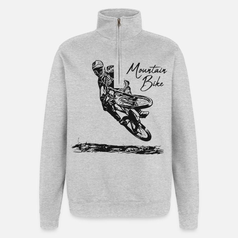 Sprinter sur sentier - Sweat à zip 1/4 - gris chiné