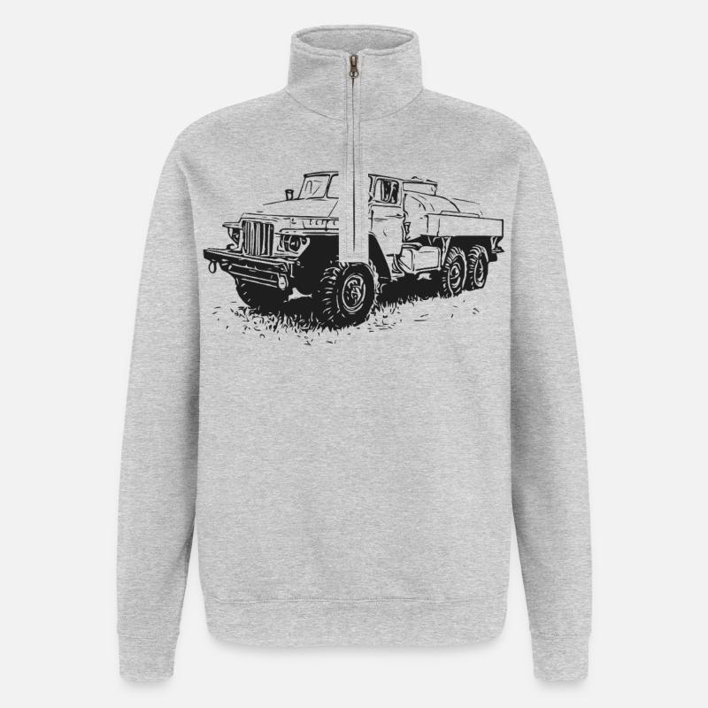 Ural Power – poids lourd sur roues - Sweat à zip 1/4 - gris chiné