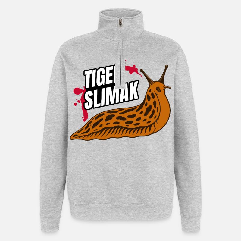 Tiger Ślimak – L’animal le plus coriace de Pologne - Sweat à zip 1/4 - gris chiné