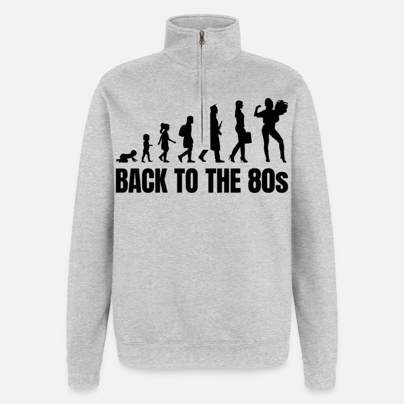 80s Evolution - Quarter-Zip Sweatshirt - heather grey