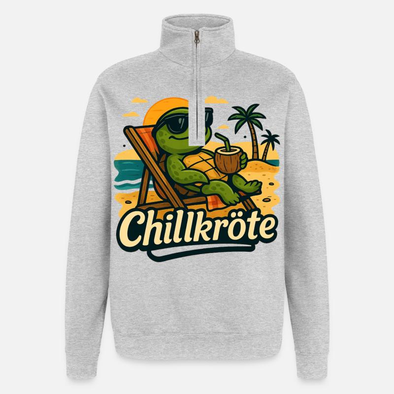 Chill toad - just take it slow - Quarter-Zip Sweatshirt - heather grey