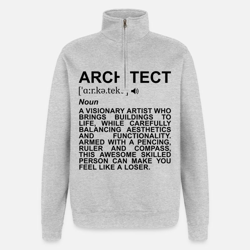 Signification de l’architecte - Sweat à zip 1/4 - gris chiné