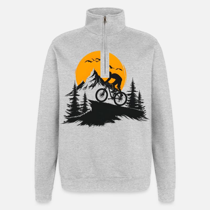 VTT - Sweat à zip 1/4 - gris chiné