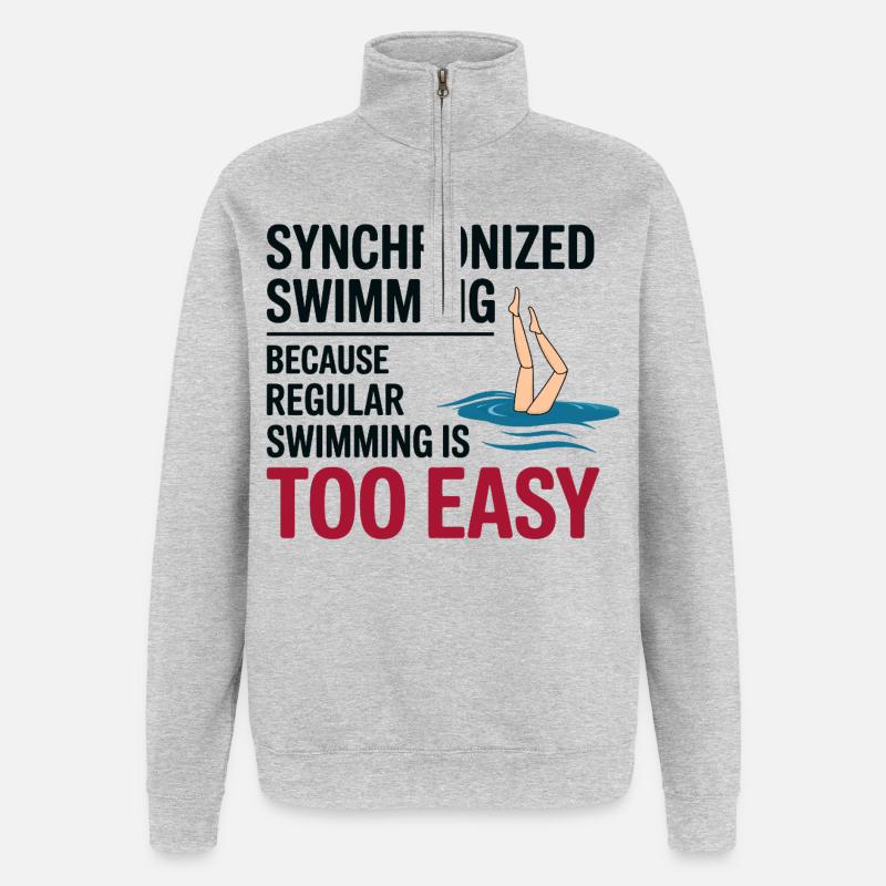 Synchronschwimmen Motivation - Quarter-Zip-Sweatshirt - Grau meliert