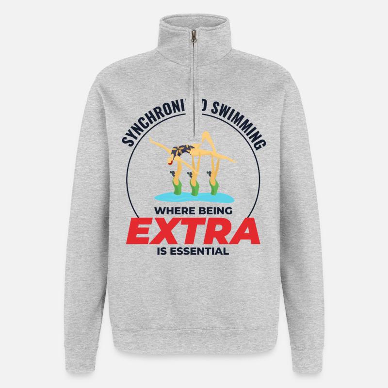 Natation synchronisée où être extra - Sweat à zip 1/4 - gris chiné