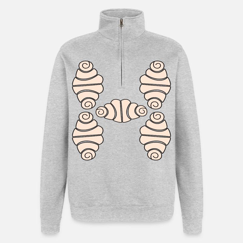 ANFANGSBUCHSTABE H FRANZBRÖTCHEN - Quarter-Zip-Sweatshirt - Grau meliert