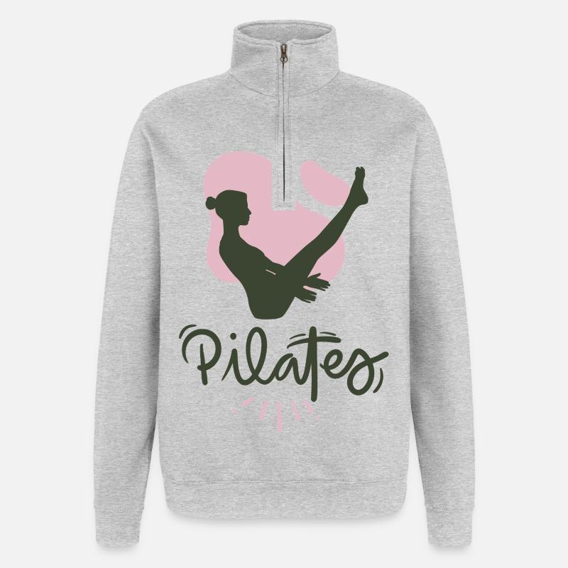 Pilates - Sweat à zip 1/4 - gris chiné