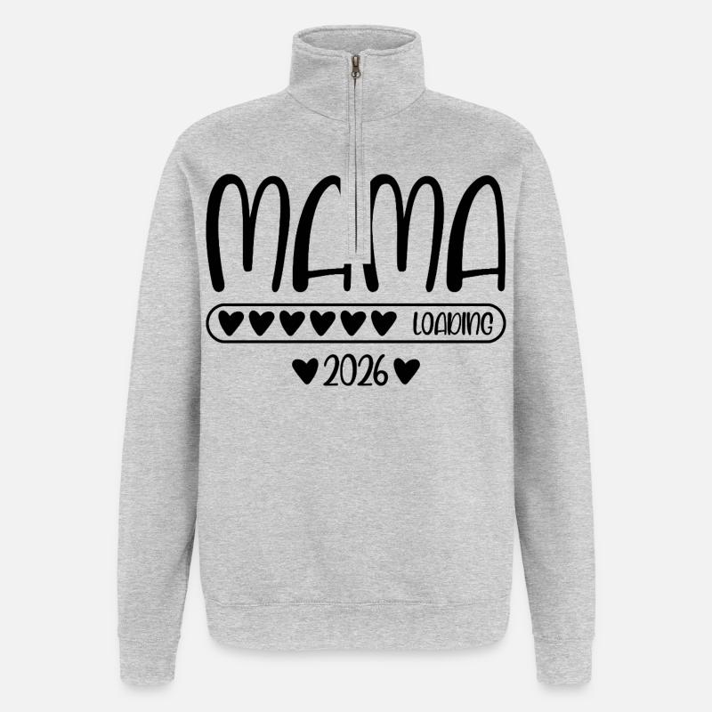 Mama 2026 loading - Quarter-Zip Sweatshirt - heather grey