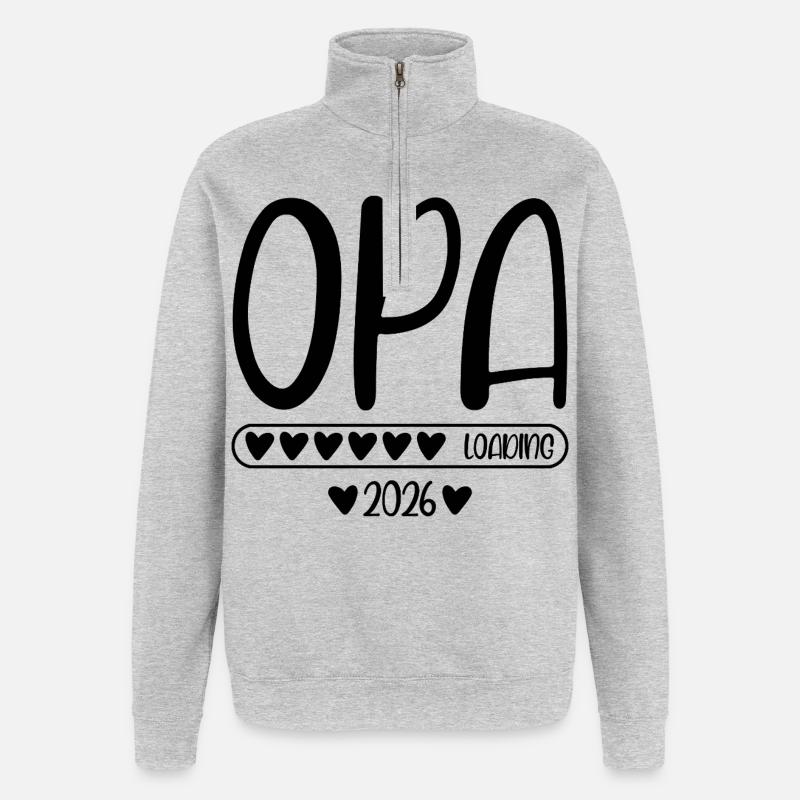 Opa 2026 loading - Quarter-Zip-Sweatshirt - Grau meliert