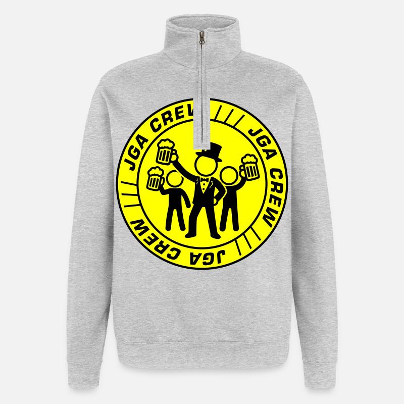 JGA Crew Logo Design - Quarter-Zip-Sweatshirt - Grau meliert