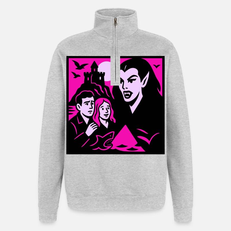 Vampir Gräfin - Quarter-Zip-Sweatshirt - Grau meliert