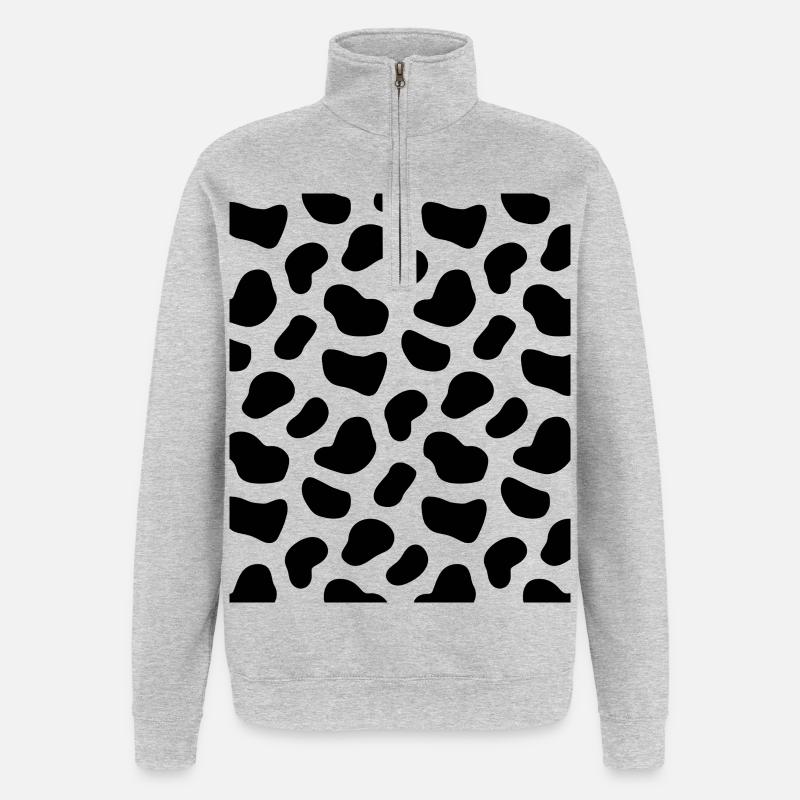 Modello dalmata - Felpa con zip 1/4 - grigio melange