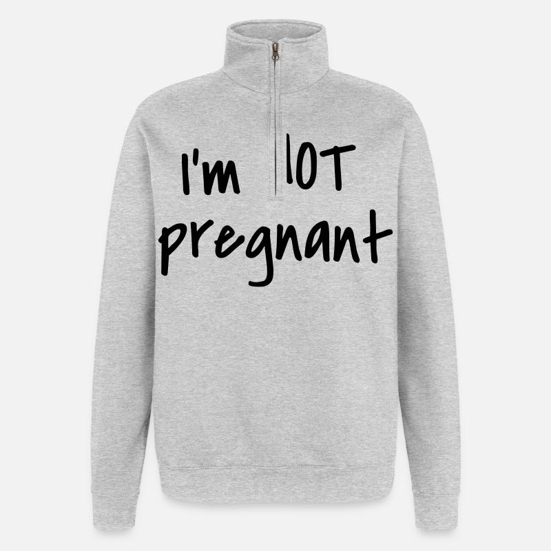 Je ne suis pas enceinte - Sweat à zip 1/4 - gris chiné