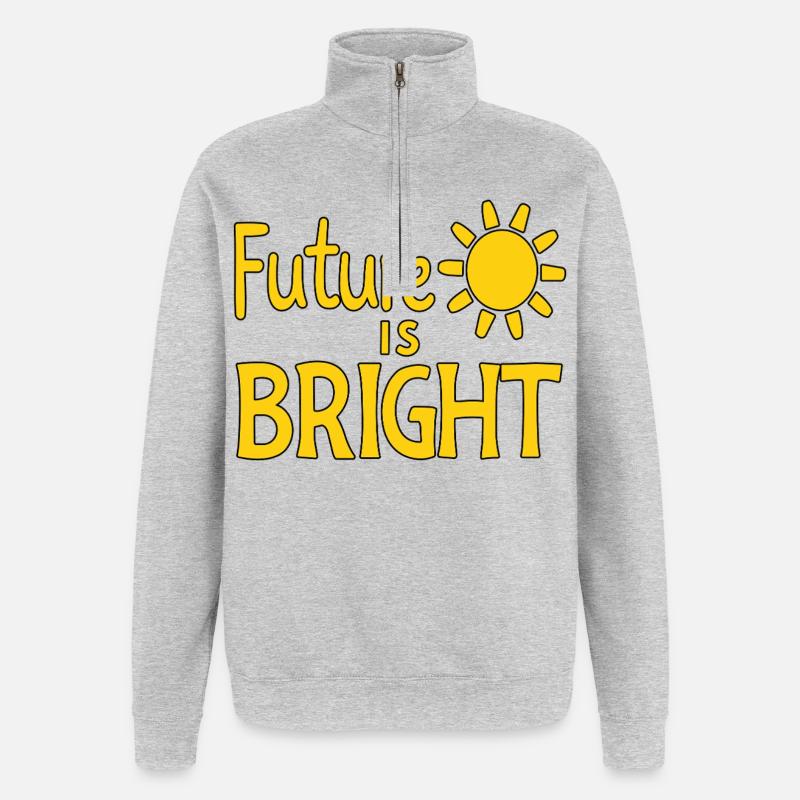 Future Is Bright - Sun - Quarter-Zip Sweatshirt - heather grey