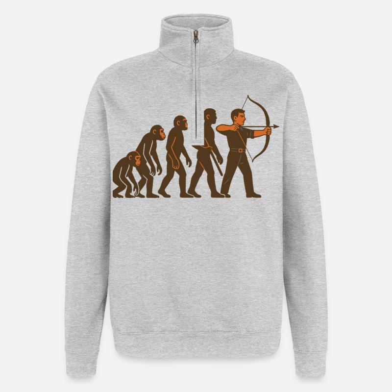 Archery Evolution Archer Bow Target - Quarter-Zip Sweatshirt - heather grey