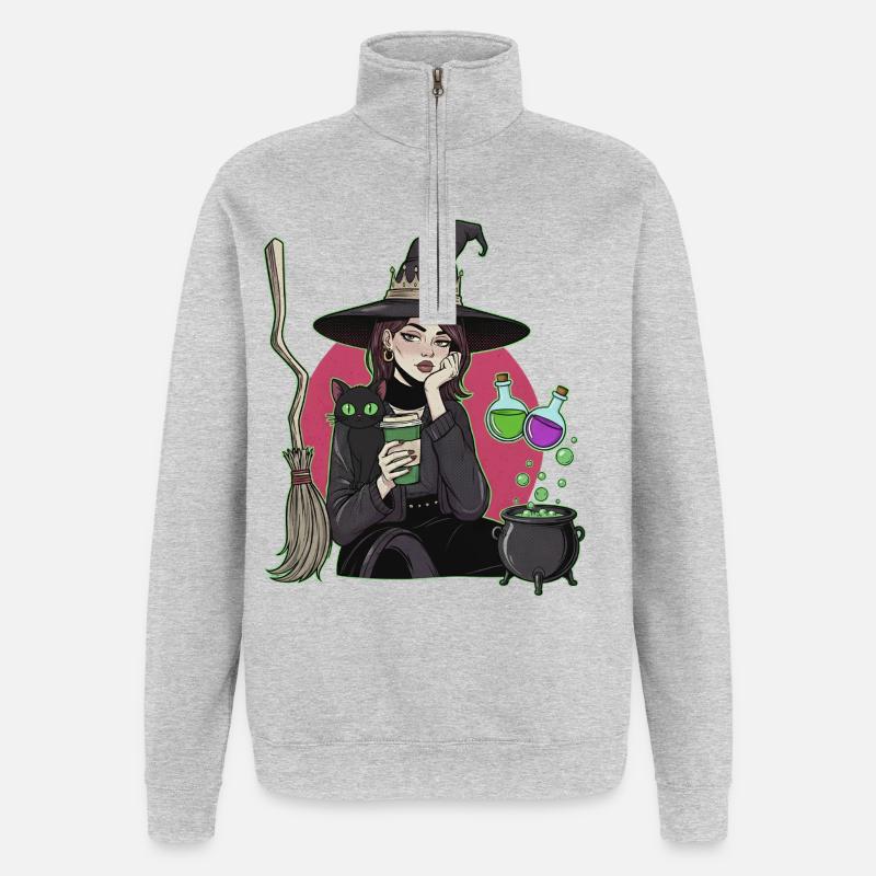 Witch - Quarter-Zip Sweatshirt - heather grey