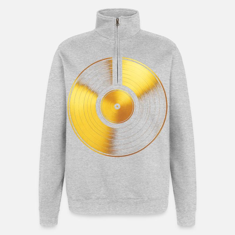 Collectionneur Vinyle Disque Or Vinyle - Sweat à zip 1/4 - gris chiné