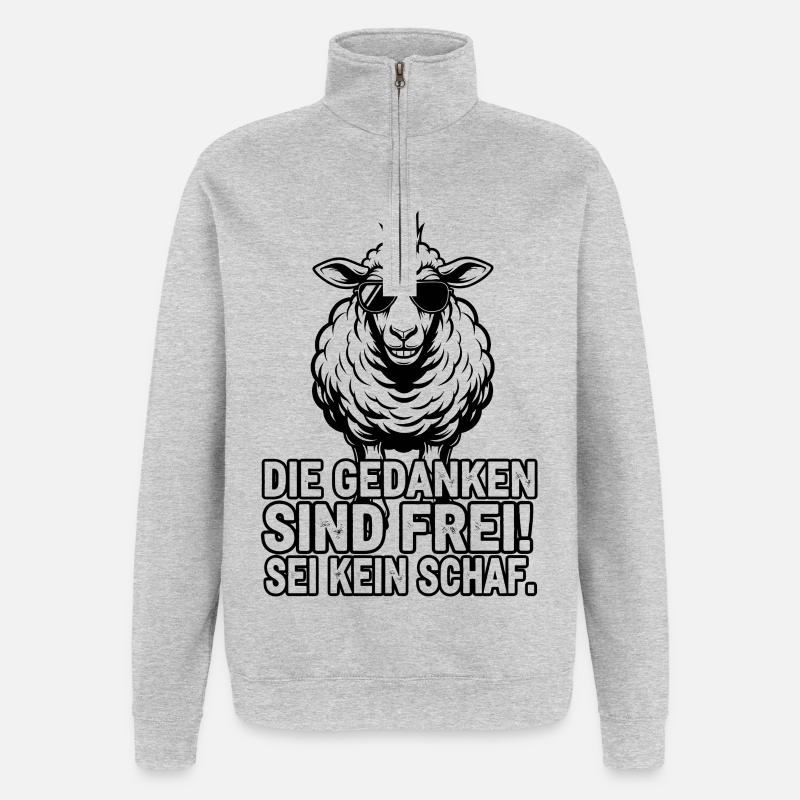 Cool Sheep - Liberté d'expression - Sweat à zip 1/4 - gris chiné