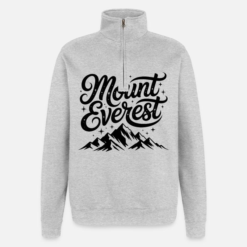 Mont Everest - Conception de souvenirs - Sweat à zip 1/4 - gris chiné