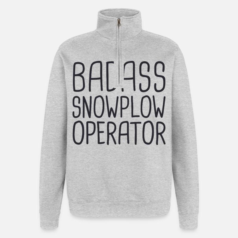 Snowplow Operator Badass Schneepflugfahrer - Quarter-Zip-Sweatshirt - Grau meliert