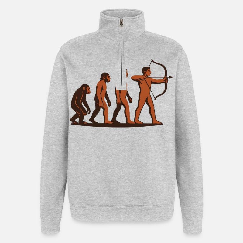 Evolution Bogenschießen Bogen Ziel Bogenschütze - Quarter-Zip-Sweatshirt - Grau meliert