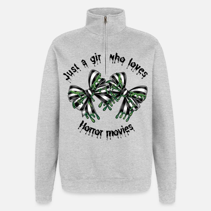 Conception d’arc à rayures empoisonnées - Sweat à zip 1/4 - gris chiné