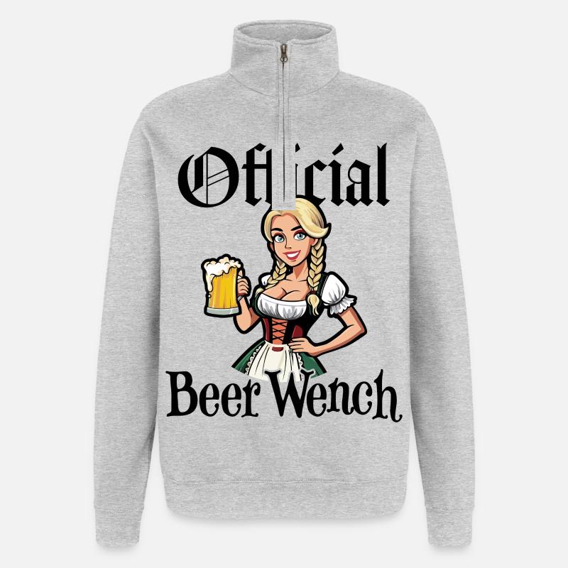 Offizielle Bierfrau - Quarter-Zip-Sweatshirt - Grau meliert