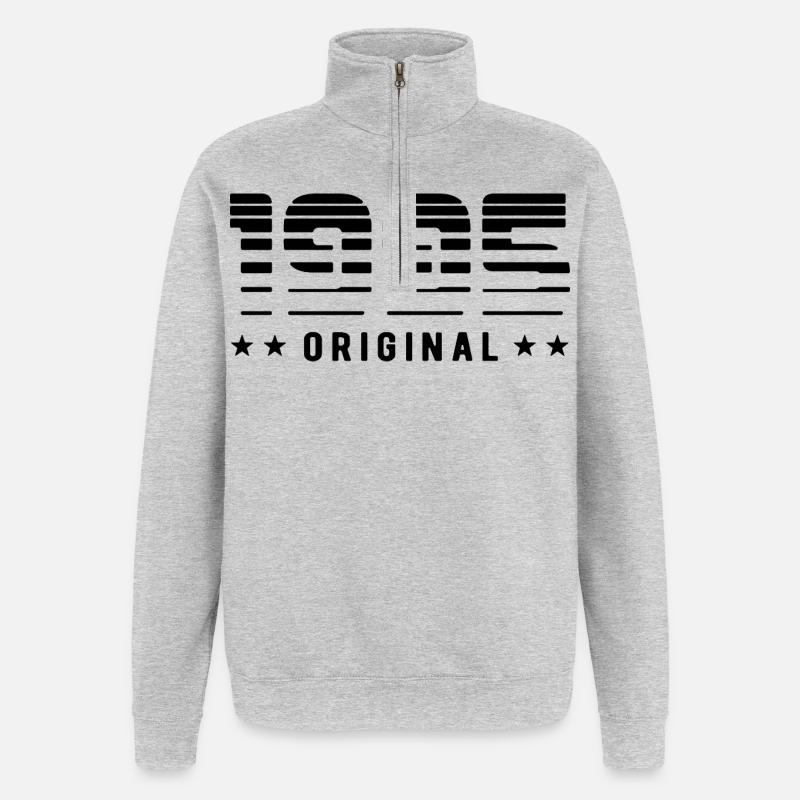 Original 1995 Édition Limitée - Anniversaire - Sweat à zip 1/4 - gris chiné