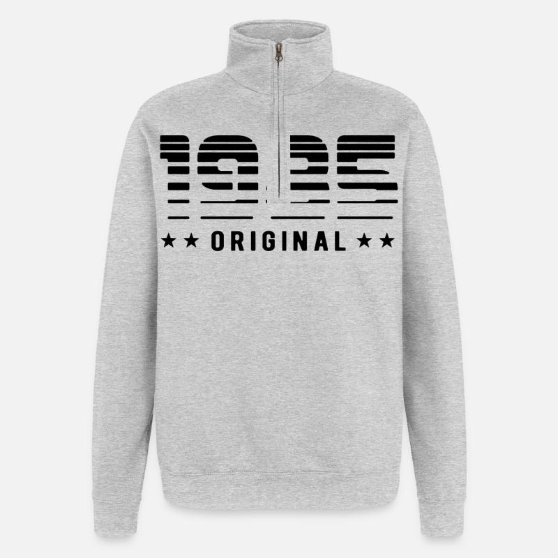 Original 1985 Édition Limitée - Anniversaire - Sweat à zip 1/4 - gris chiné