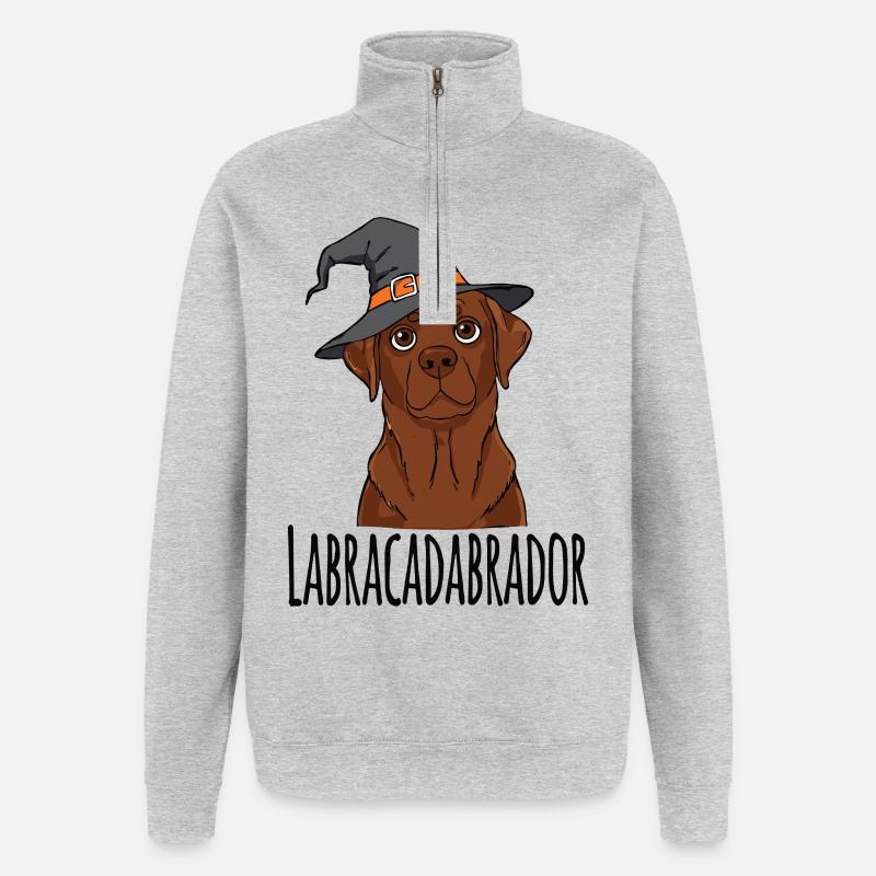 Labracadabrador Hexenhut Design - Quarter-Zip-Sweatshirt - Grau meliert
