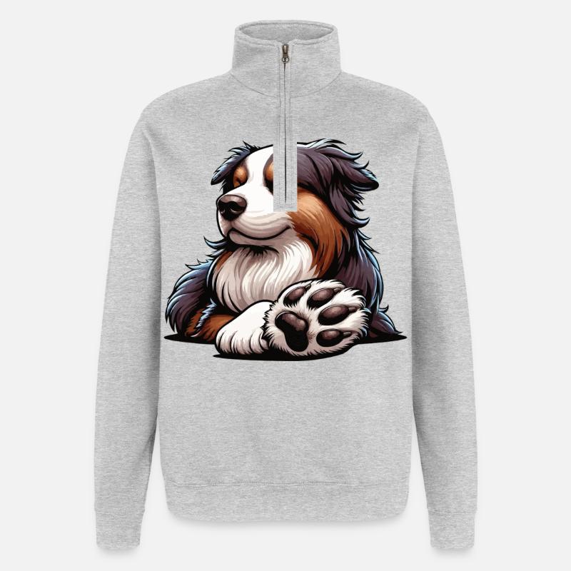 Australian Shepherd Aussie Aussie Owners Aussies - Quarter-Zip Sweatshirt - heather grey