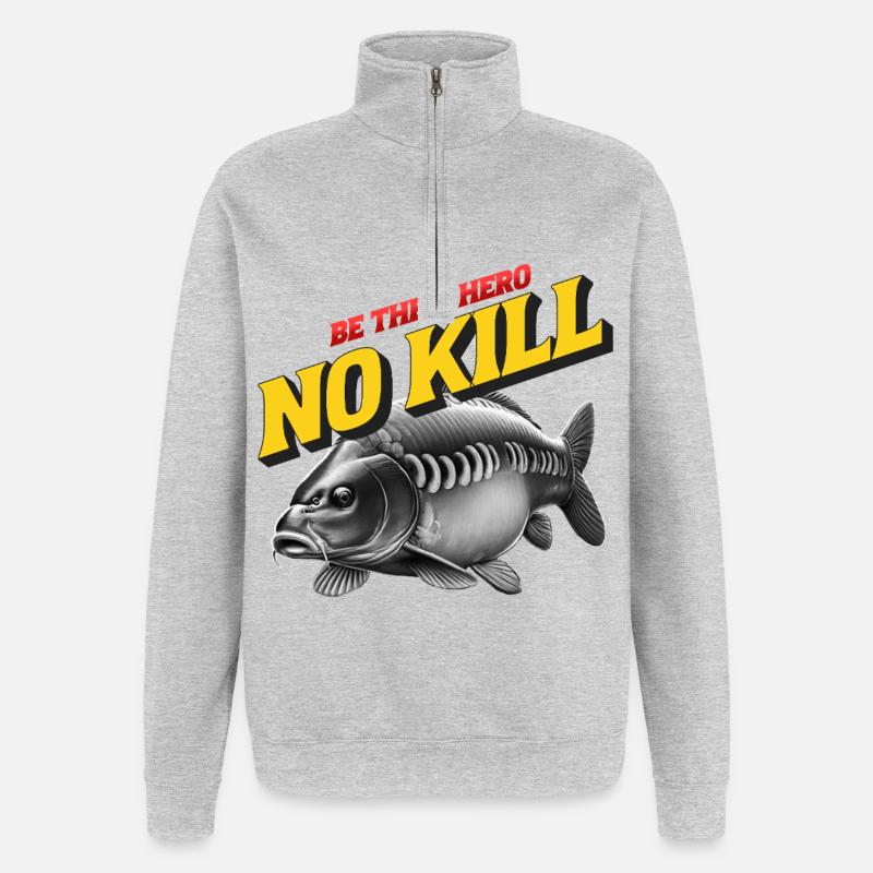 CARPE Soyez leur héros.! - Sweat à zip 1/4 - gris chiné