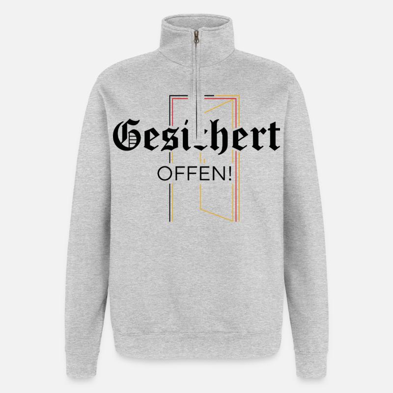 Secured open! Statement - Quarter-Zip Sweatshirt - heather grey