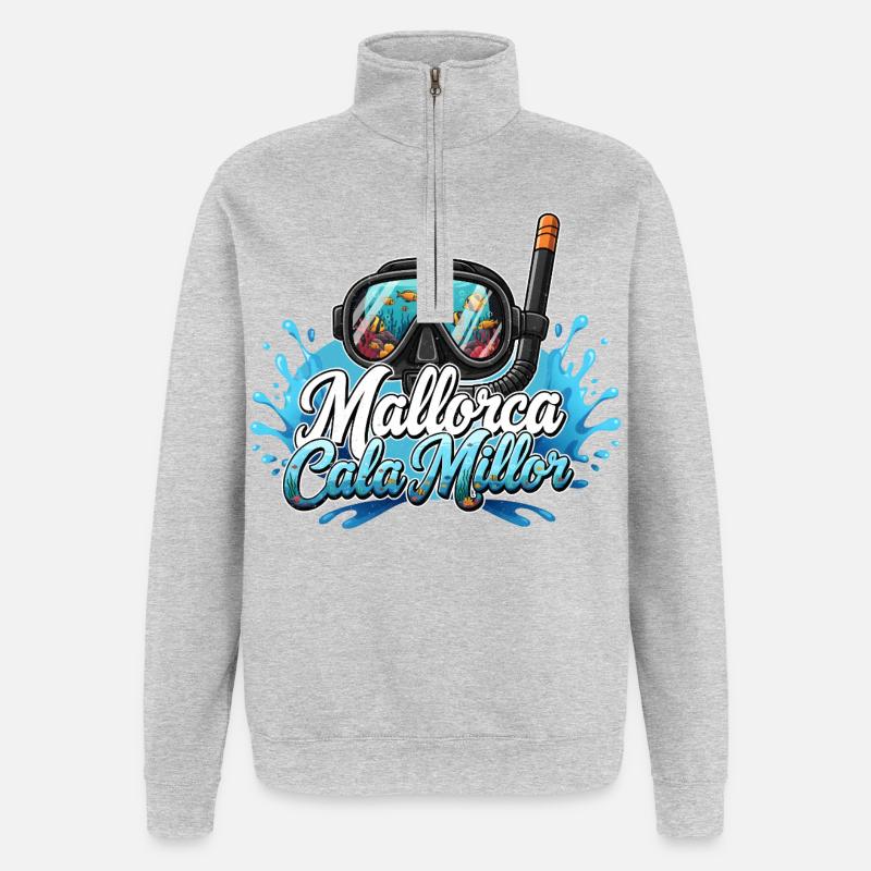 Plongée de rêve Cala Millor - Sweat à zip 1/4 - gris chiné