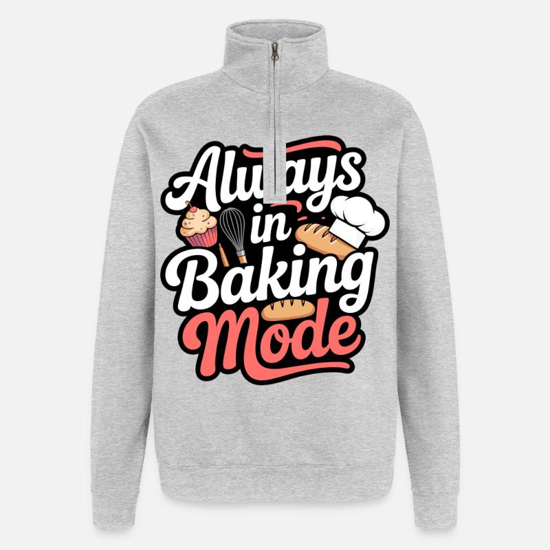 Mode de cuisson Always Bake - Sweat à zip 1/4 - gris chiné