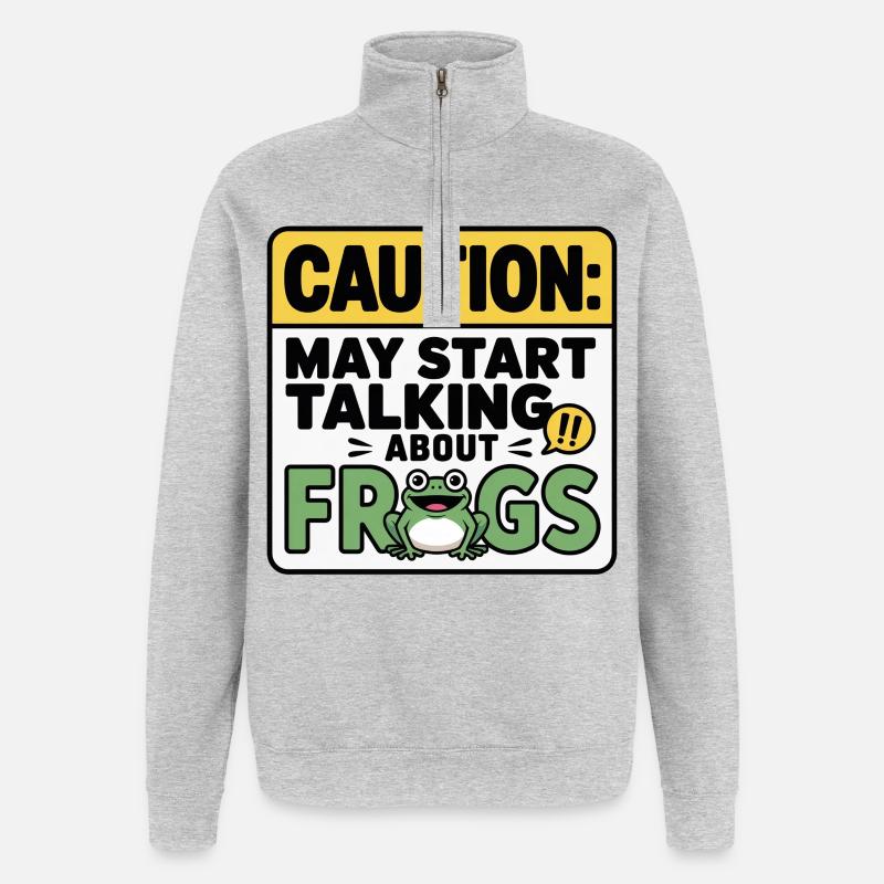 Beware: Conversations about frogs - Quarter-Zip Sweatshirt - heather grey