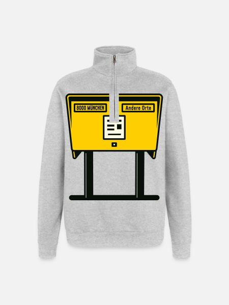 Munich Yellow Mailbox - Quarter-Zip Sweatshirt - heather grey