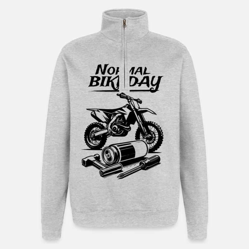 Normal Bikeday - Quarter-Zip-Sweatshirt - Grau meliert