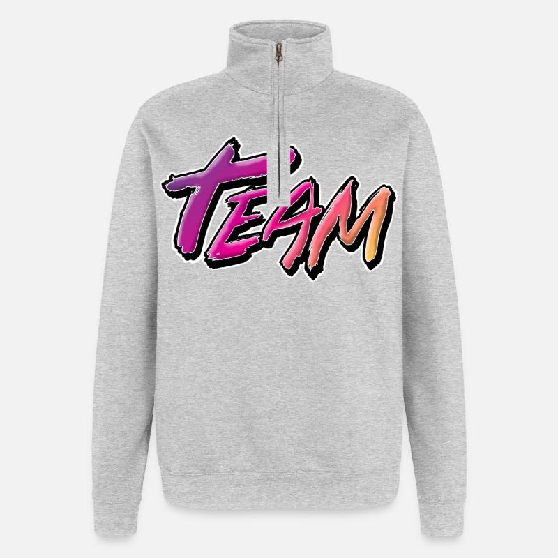 Équipe - Sweat à zip 1/4 - gris chiné