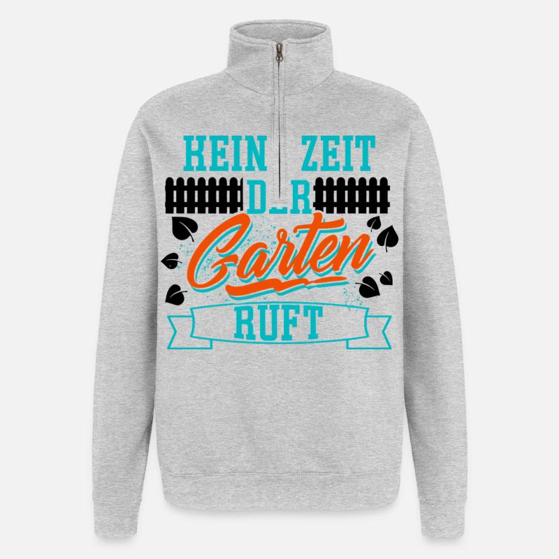 No time The garden is calling - Quarter-Zip Sweatshirt - heather grey