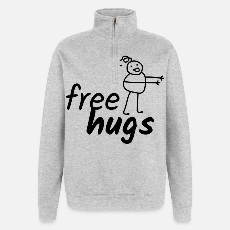 Câlins gratuits - Sweat à zip 1/4 - gris chiné