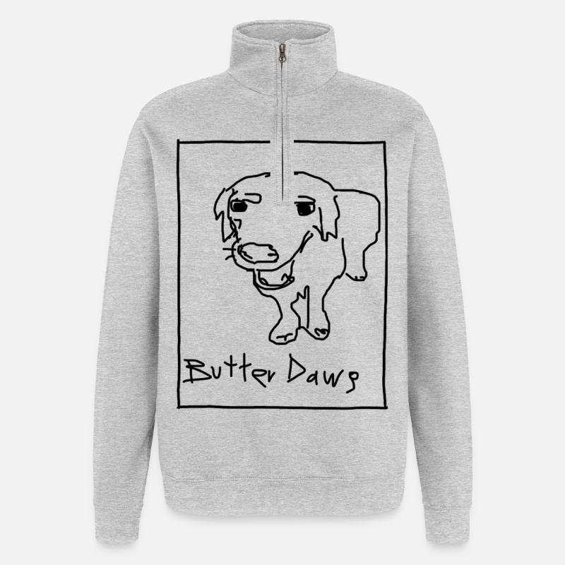 Butterhund (Dawg) - Quarter-Zip-Sweatshirt - Grau meliert
