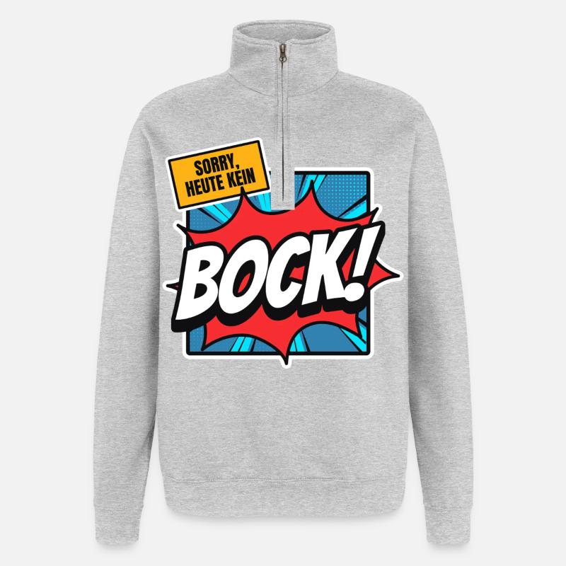 Désolé, pas de désir aujourd’hui ! - Sweat à zip 1/4 - gris chiné