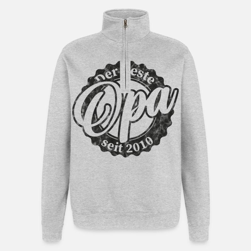 Der Beste Opa seit 2010 - Quarter-Zip-Sweatshirt - Grau meliert