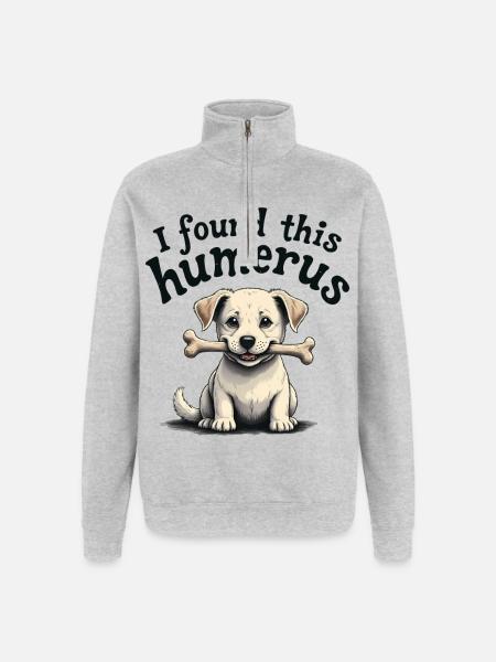 I found this humerus - Quarter-Zip Sweatshirt - heather grey
