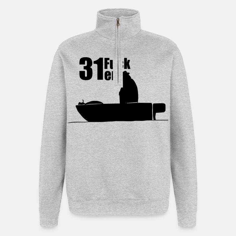 DER kleine PATE - 31er - Quarter-Zip-Sweatshirt - Grau meliert