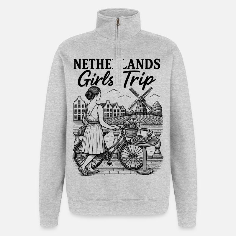 Night Star Speckle Pattern - Quarter-Zip Sweatshirt - heather grey