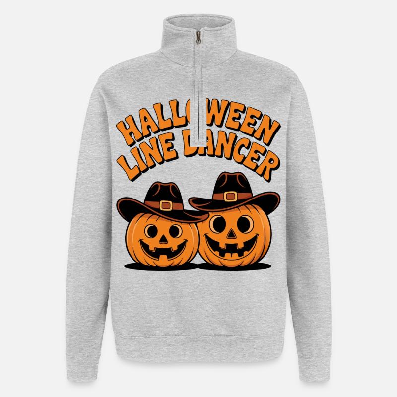 Danseuse en ligne d’Halloween - Sweat à zip 1/4 - gris chiné