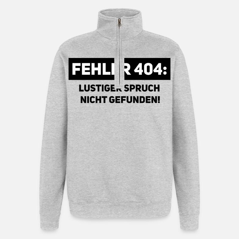 Fehler 404 – Lustiger Informatiker Spruch - Quarter-Zip-Sweatshirt - Grau meliert